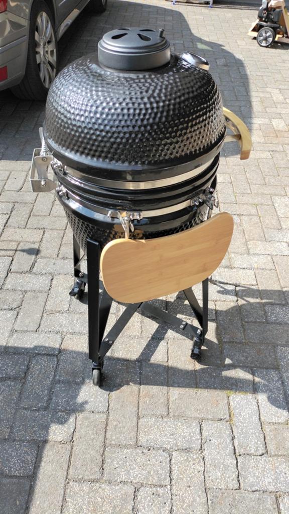 Nieuwe Kamado BBQ Keramische Grill - Zwart 19, 22 en 24 inch, Tuin en Terras, Houtskoolbarbecues, Ophalen, Nieuw, Onbekend
