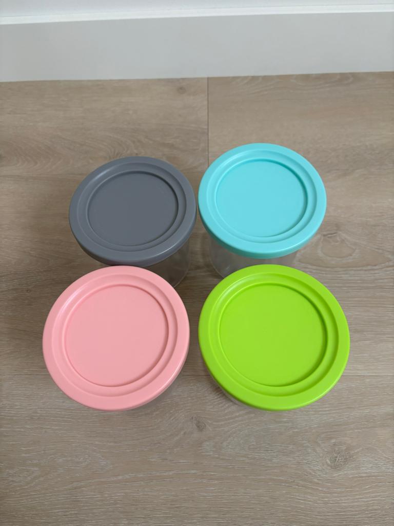 Ninja Creami bakjes - Set van 4 met gekleurde deksels, Ophalen of Verzenden, Zo goed als nieuw, Blauw