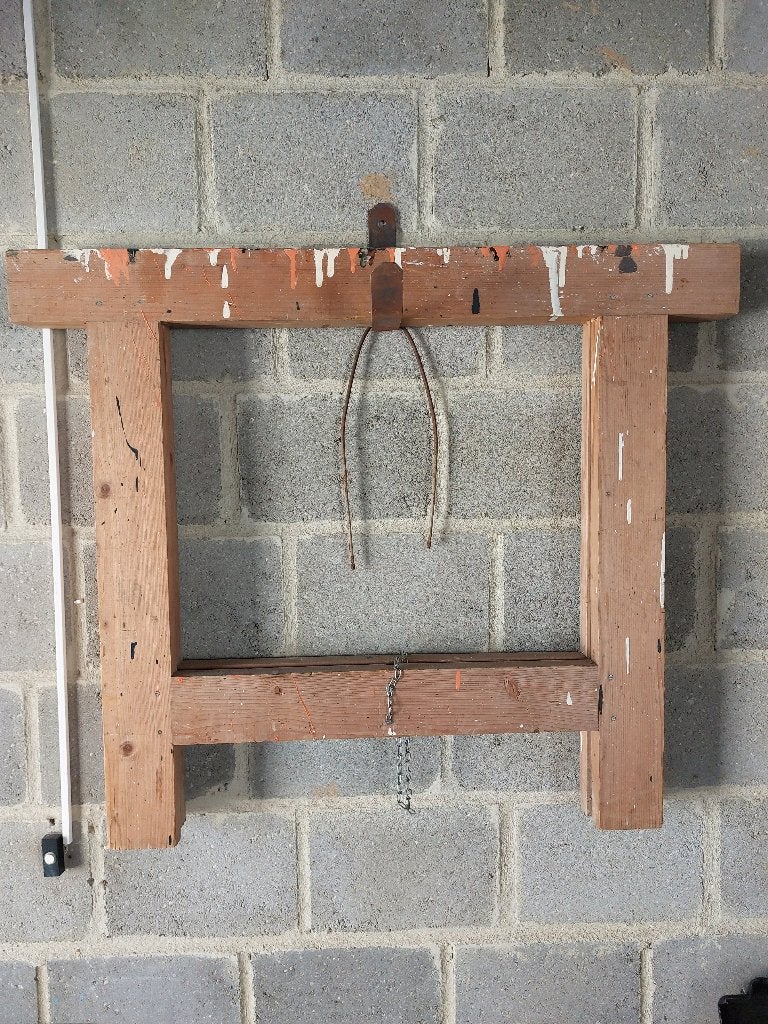 Twee stevige houten schragen, Ophalen, Gebruikt, 70 tot 120 cm, Inklapbaar