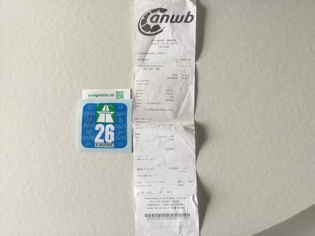 Autobaanvignet, Tickets en Kaartjes, Autovignetten, Eén persoon