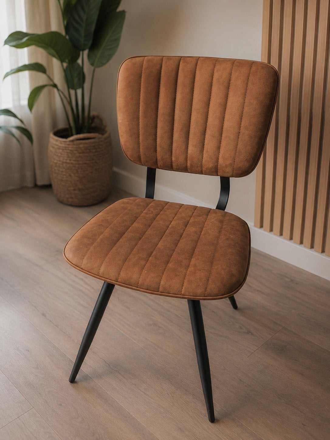 8x Eetkamerstoelen Brim (4x groen, 4x cognac), Huis en Inrichting, Ophalen, Gebruikt, Overige kleuren, Stof