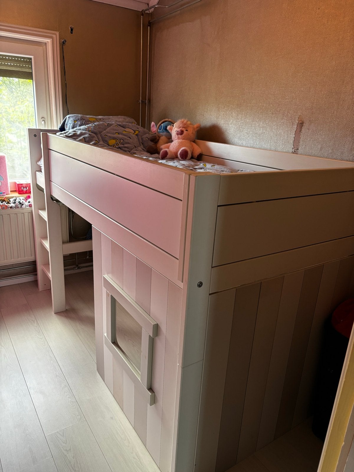 Lifetime halfhoogslaper met speelhuisje, Ophalen, 85 tot 100 cm, Gebruikt, Hoogslaper of Stapelbed