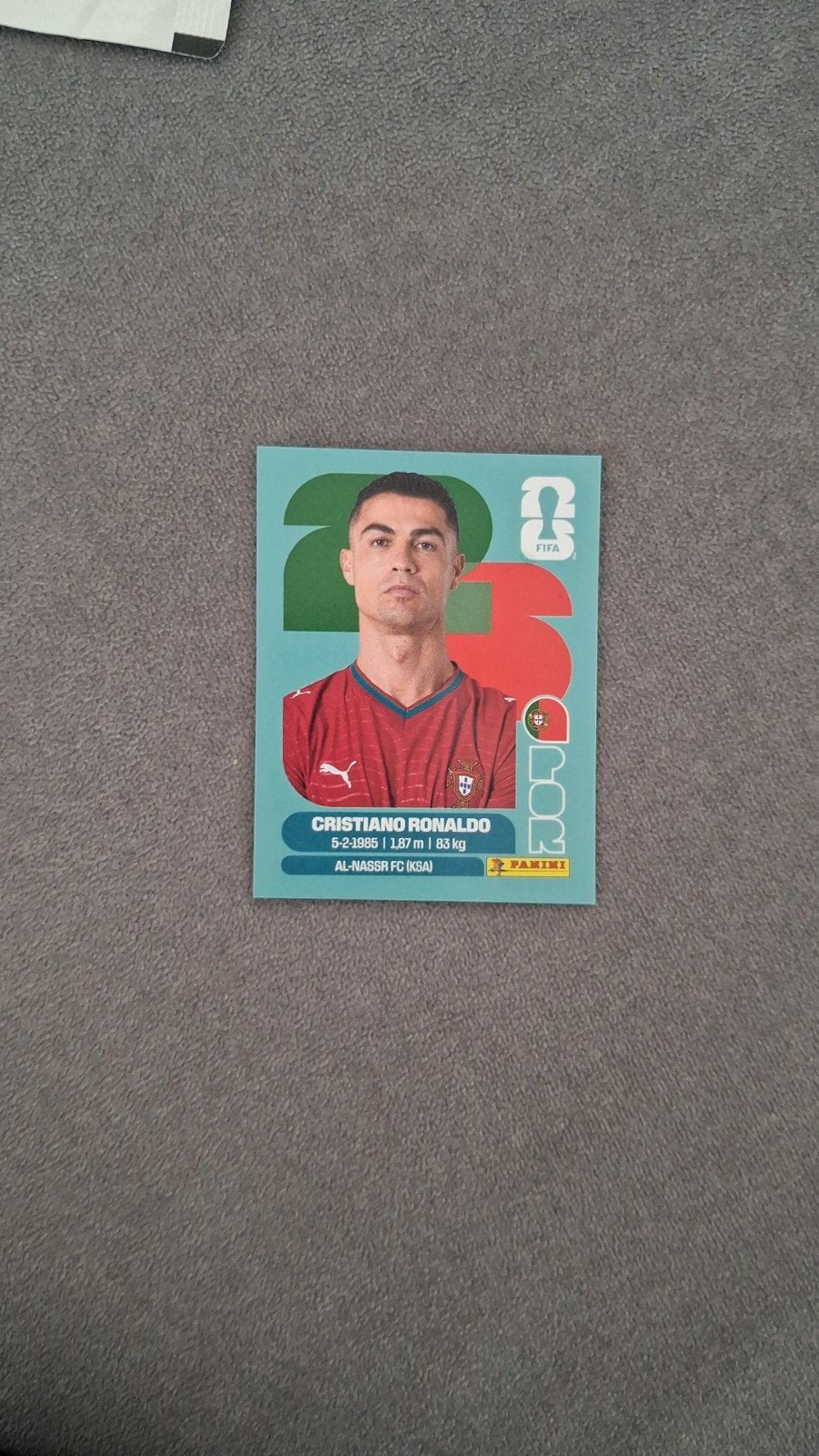 Wk panini kaart cristiano ronaldo, Ophalen of Verzenden, Zo goed als nieuw, Plaatje