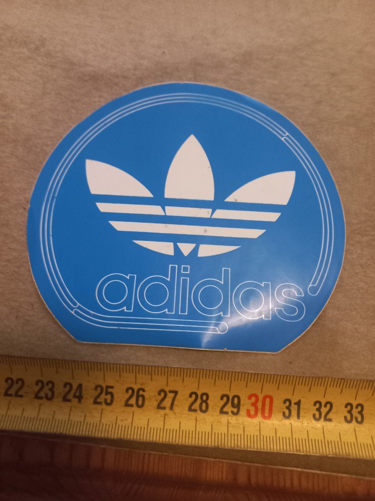 Vintage Adidas Trefoil Sticker - Blauw/Wit, Ophalen of Verzenden