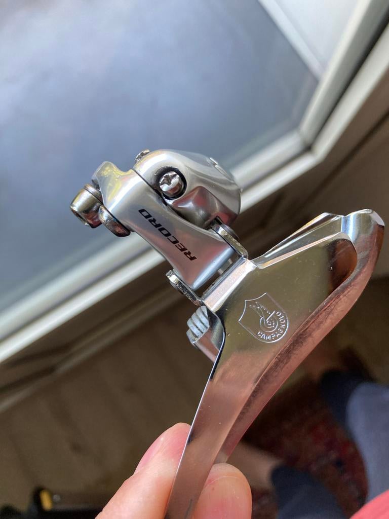 Campagnolo Record Voorderailleur Jaren '90, Gebruikt, Ophalen of Verzenden, Derailleur of Ketting, Aluminium