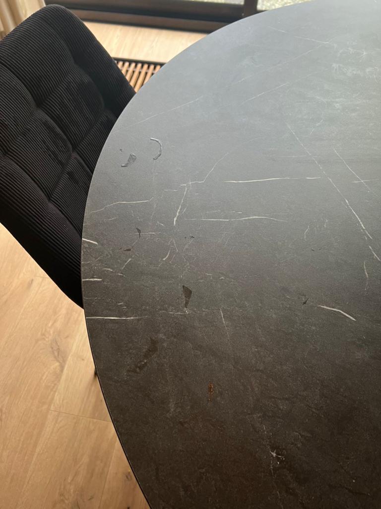 Ronde eettafel met marmerlook | Ikea Mariedamm, Ophalen, Overige materialen, 100 tot 150 cm, Rond