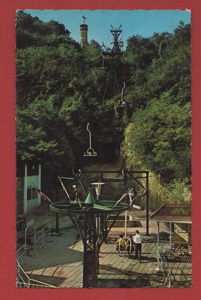 Valkenburg - Kabelbaan met Uitzichttoren - 1964 (pst.V'burg), Ophalen of Verzenden, 1960 tot 1980, Gelopen, Limburg