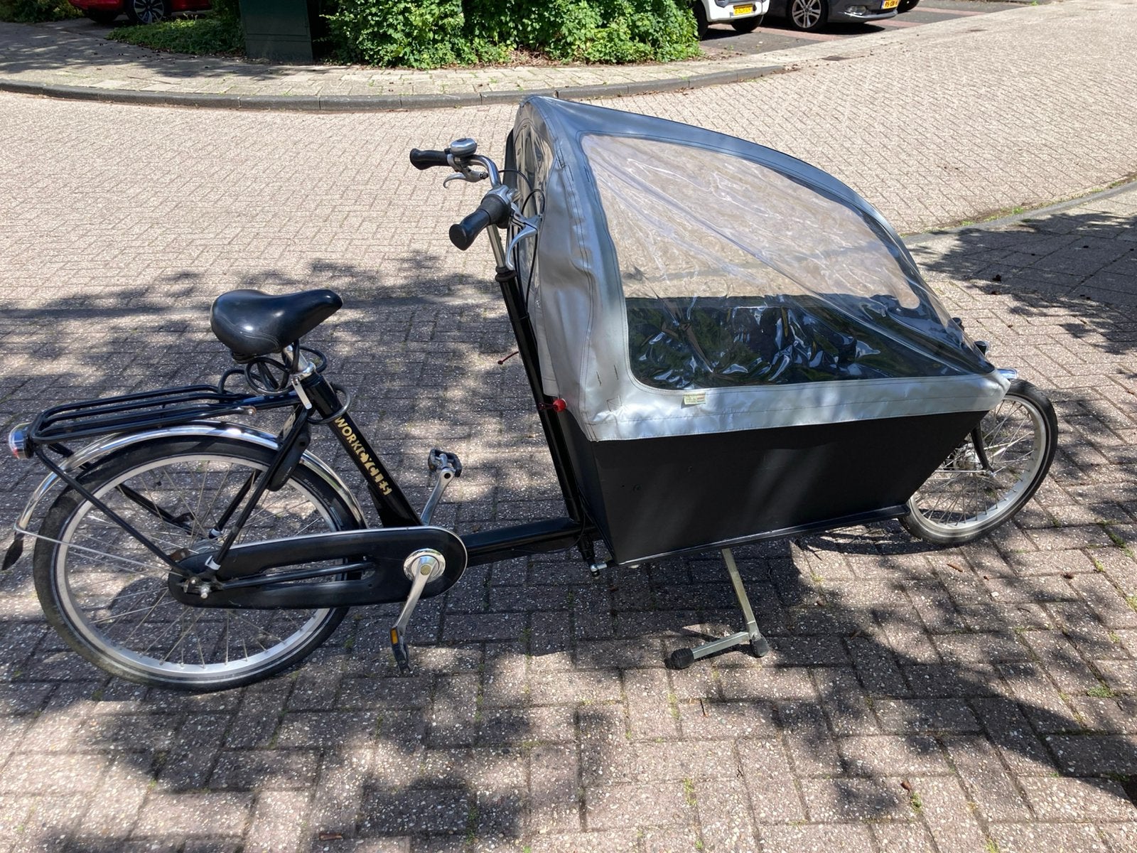 Bakfiets Workcycles met huif - Ideaal voor kinderen, Gebruikt, Huif, 2 kinderen, Trommelrem