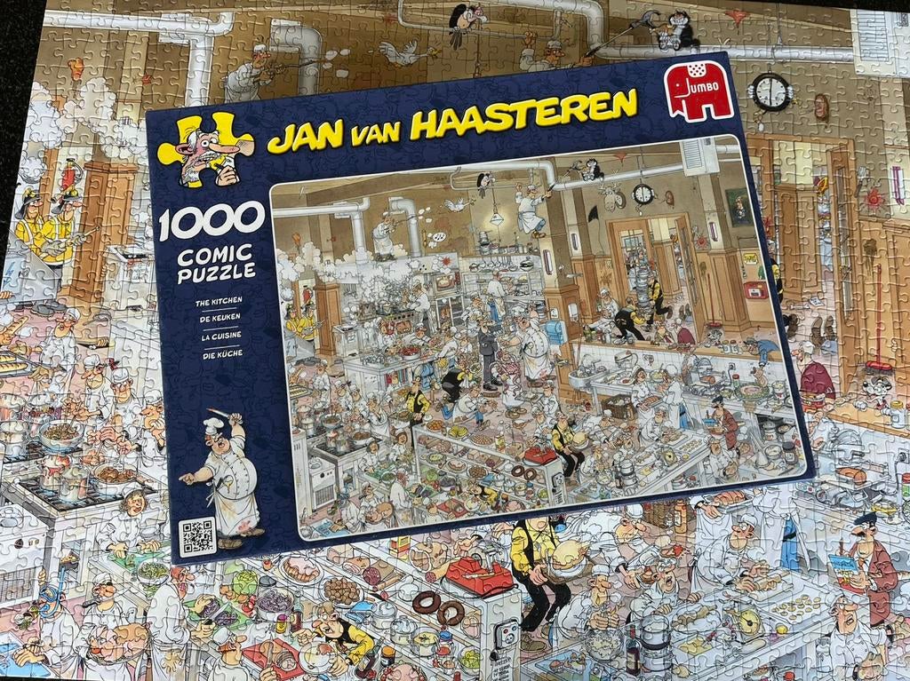 Jan van Haasteren 1000 De keuken, Ophalen of Verzenden, 500 t/m 1500 stukjes, Zo goed als nieuw, Legpuzzel