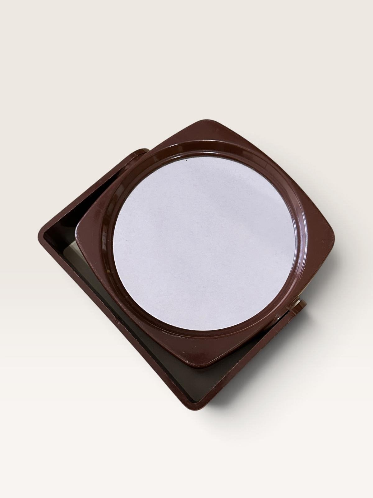 Vintage bruine make-up spiegel, Minder dan 50 cm, Gebruikt, Ophalen of Verzenden, Onbekend
