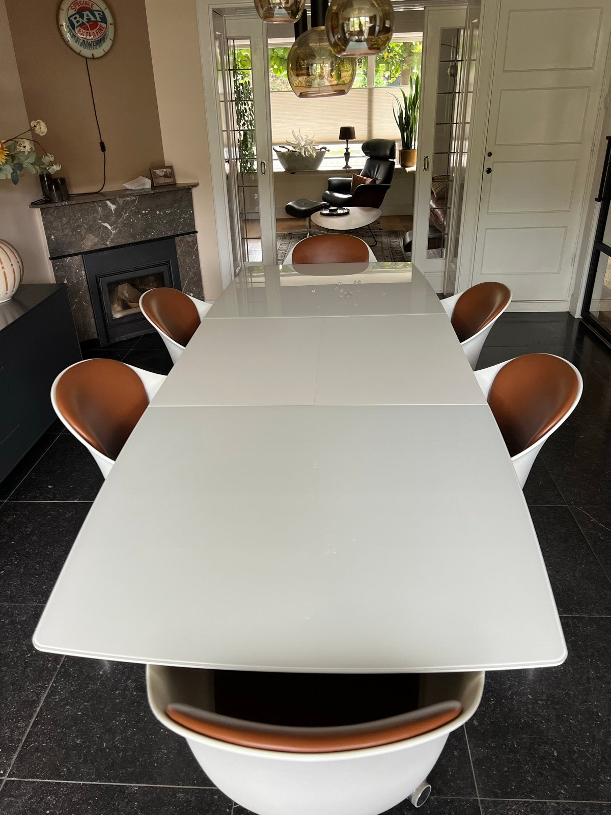 BoConcept design eettafel met lichte gebruikssporen, Ophalen, Gebruikt, 100 tot 150 cm, Design