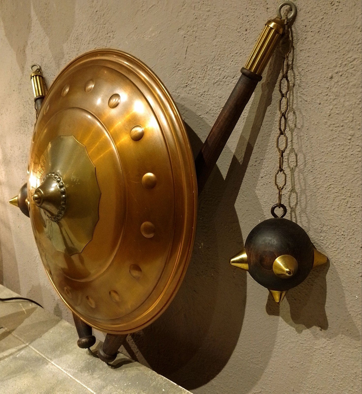 Fraai vintage groot schild met strijdknotsen!, Ophalen of Verzenden, Landmacht