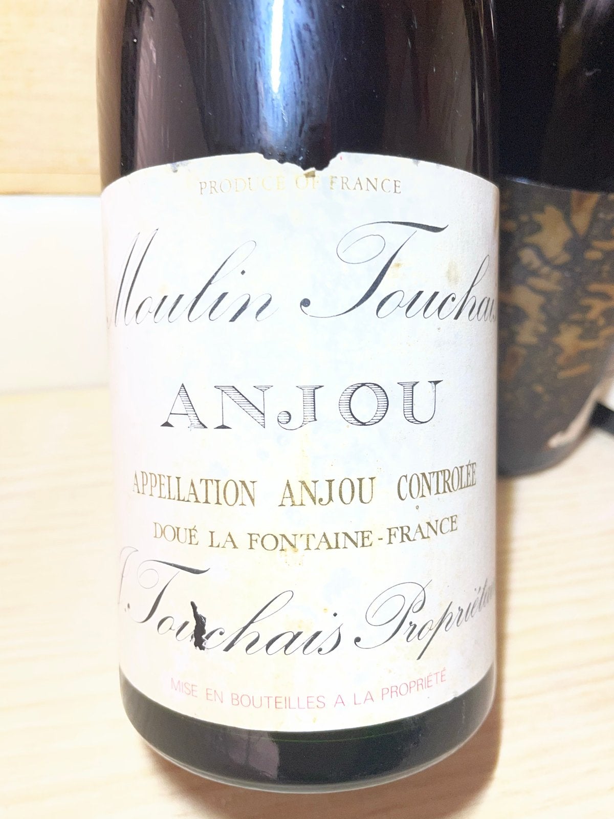 Moulin Touchais Anjou 1959 - Zeldzame Franse Witte Wijn, Ophalen of Verzenden, Gebruikt, Frankrijk, Witte wijn