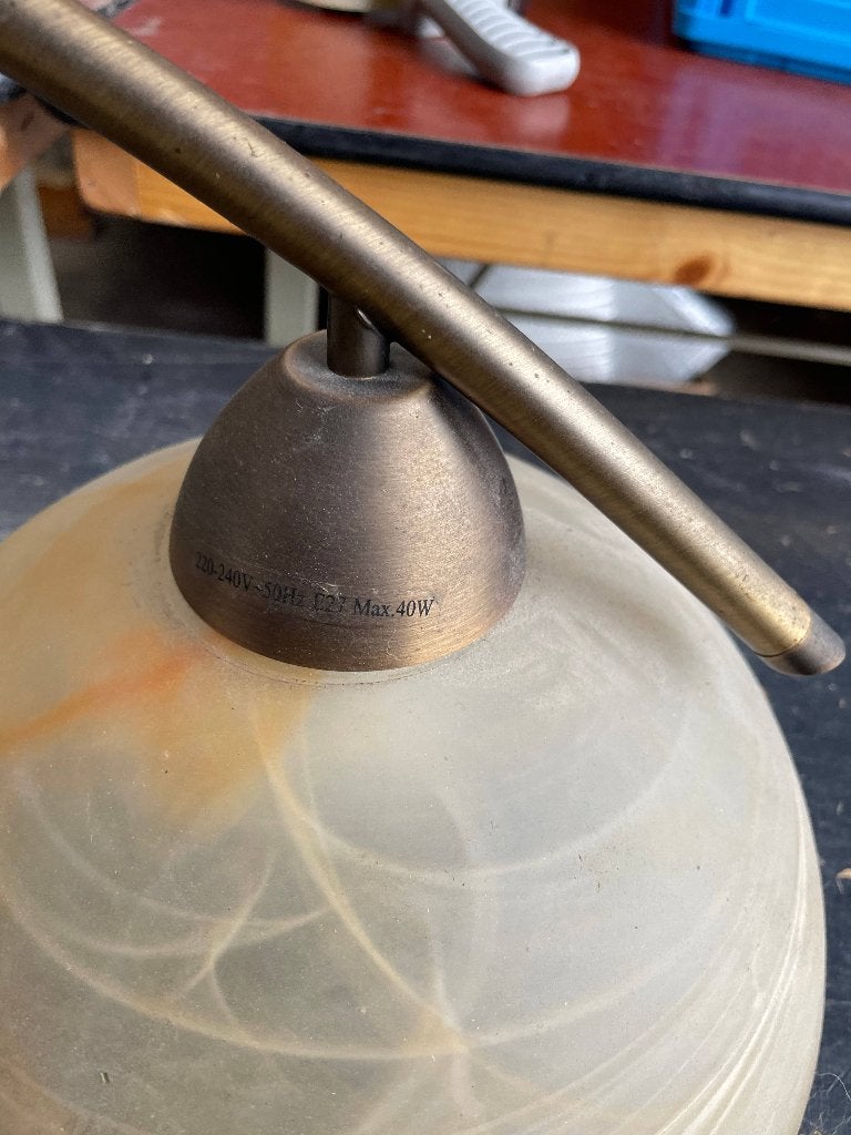 Hanglamp Morgano 3-L Brons met Glas Lamp Verstelbaar 105cm, Huis en Inrichting, Lampen | Hanglampen, Ophalen, Gebruikt, Overige fittingen