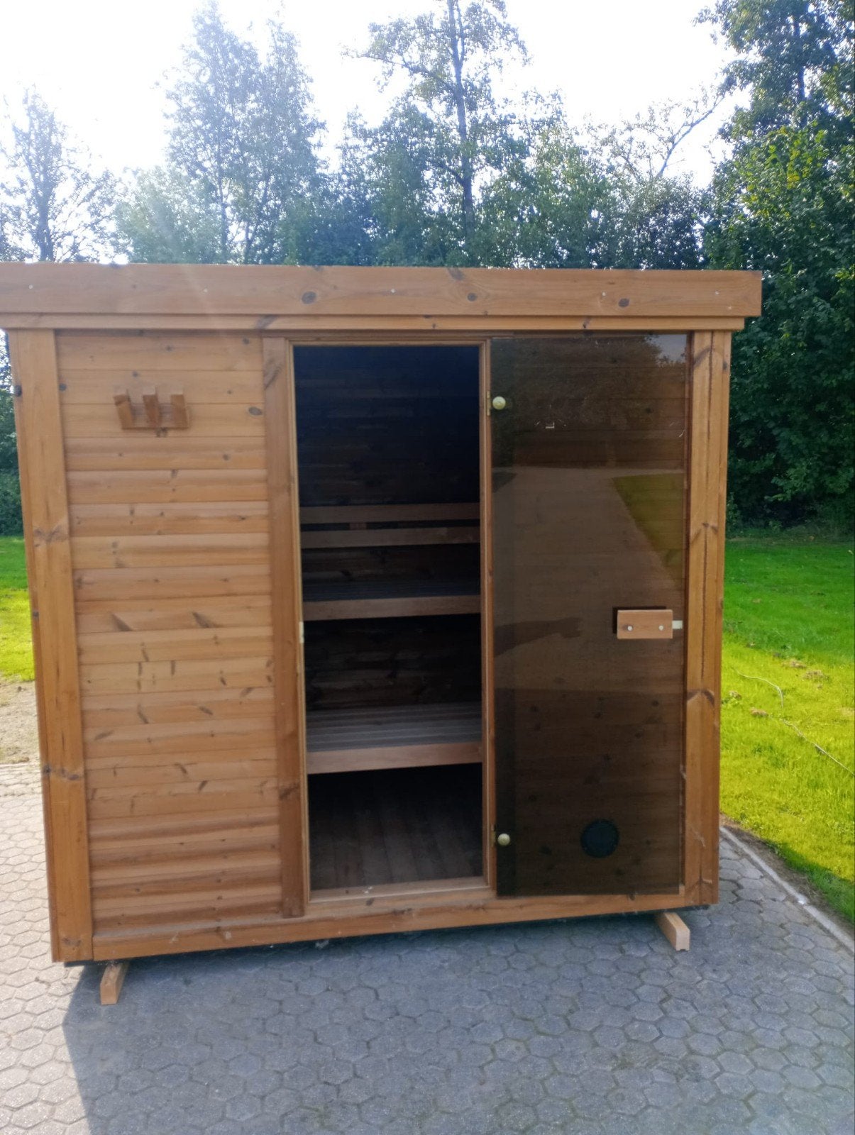Thermohout 220x200 cm sauna massief hout voor binnen-buiten, Ophalen, Fins of Traditioneel, Wellnessandgarden, Info@leisure-wellness-group.com
