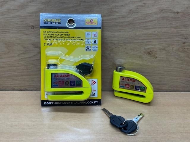 Schijfremslot Stahlex met alarm 7,0mm. ( remschijfslot ), Eddiys, Espel, Nieuw, Info@eddiys.eu