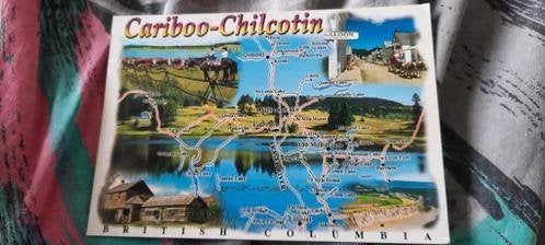 kaart cariboo-chilcotin - britsh columbia - canada, Ophalen of Verzenden, 1980 tot heden, Gelopen, Buiten Europa