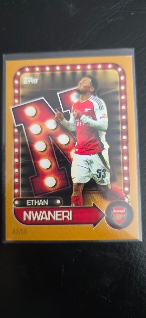 Ethan Nwaneri Topps Match Attax 42/50, Ophalen of Verzenden, Zo goed als nieuw, Buitenlandse clubs, Spelerskaart