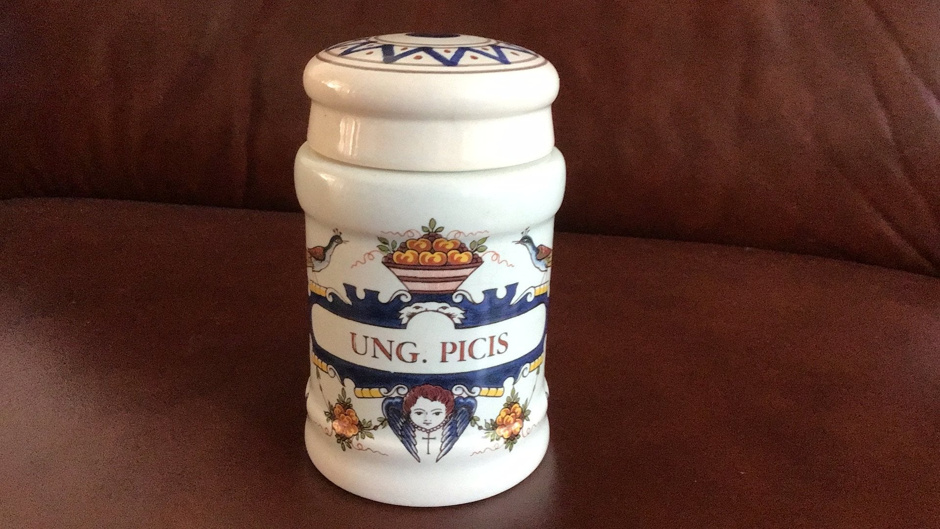 ApothekersZalfpotje met deksel.  Gemerkt, Ophalen of Verzenden, Zo goed als nieuw