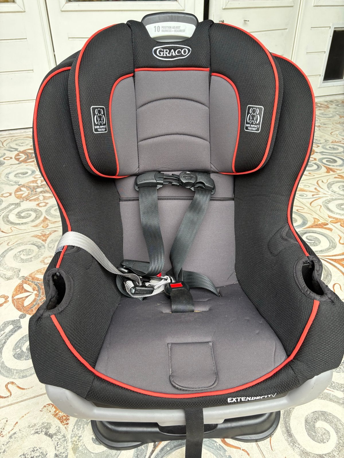 Graco Extend2Fit autostoel - Zwart/Rood, Kinderen en Baby's, Autostoeltjes, Ophalen, Autogordel, Verstelbare rugleuning, Zo goed als nieuw