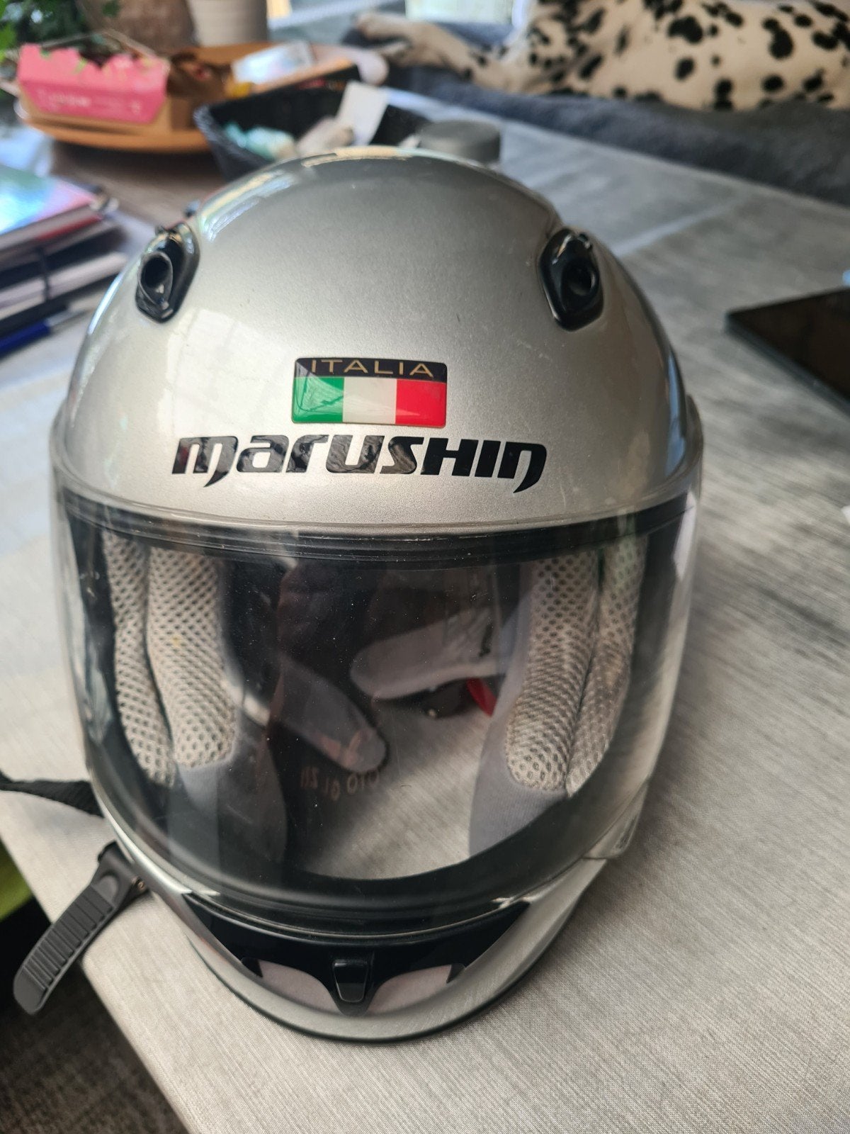Marushin Helm metallic grijs - Tweedehands, Overige merken, Ophalen of Verzenden, Integraalhelm, S