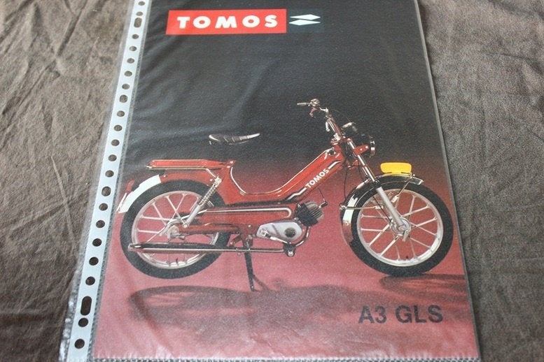 Tomos A3 GLS bromfiets verkoop folder brochure, Ophalen of Verzenden, Gebruikt
