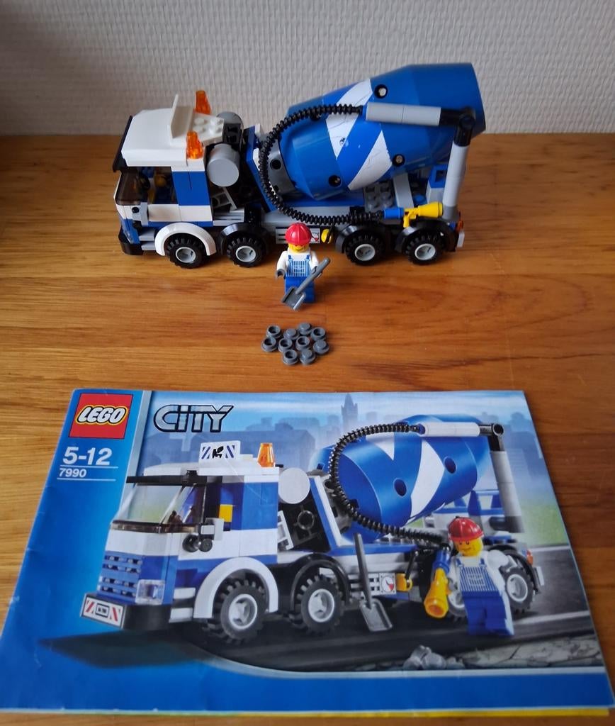 Lego city betonauto vrachtwagen 7990 complete set met boekje, Ophalen of Verzenden, Zo goed als nieuw