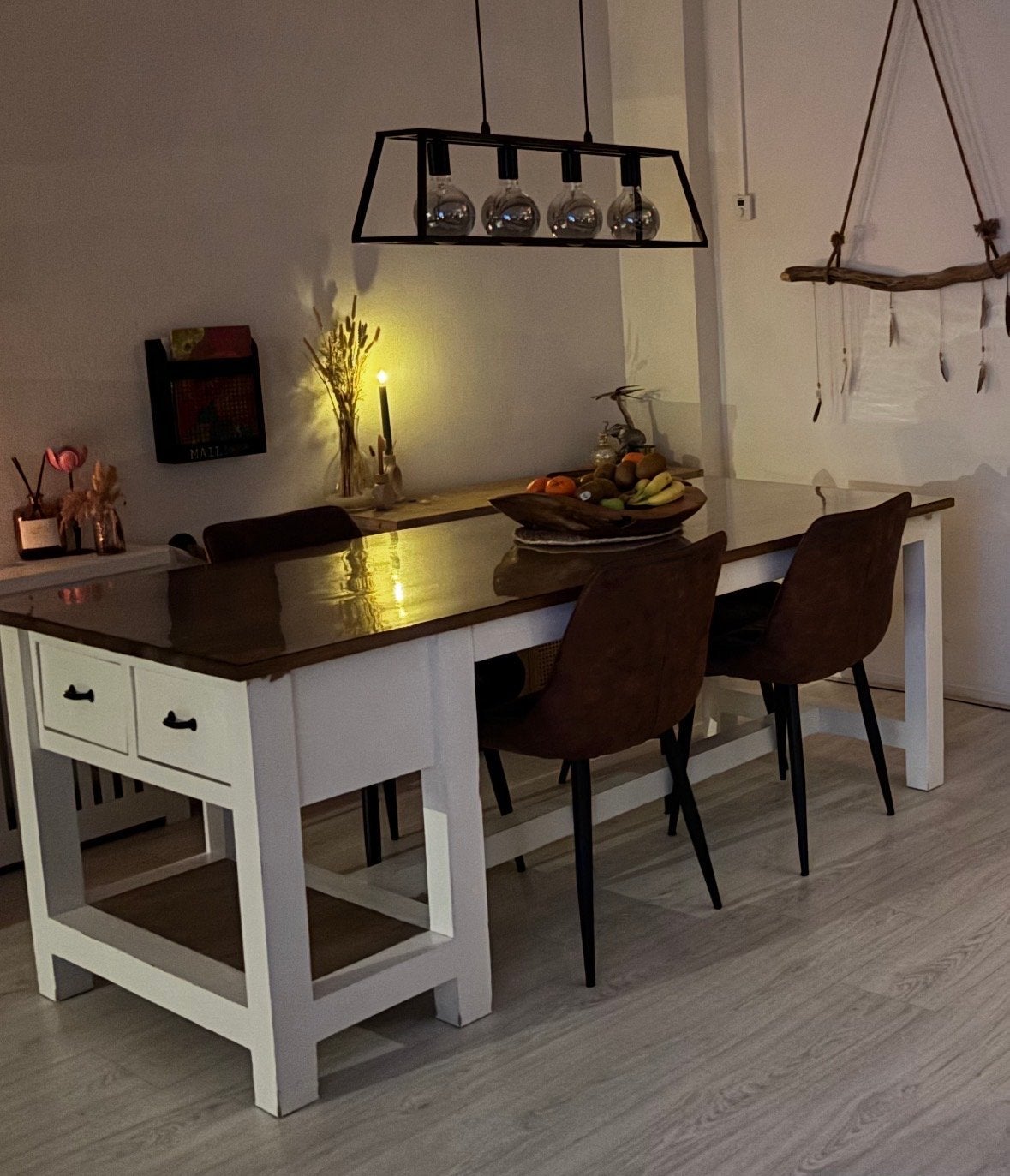 Robuuste Eettafel met Lades - Landelijke Stijl, Huis en Inrichting, Gebruikt, 150 tot 200 cm, Vier personen, Rechthoekig