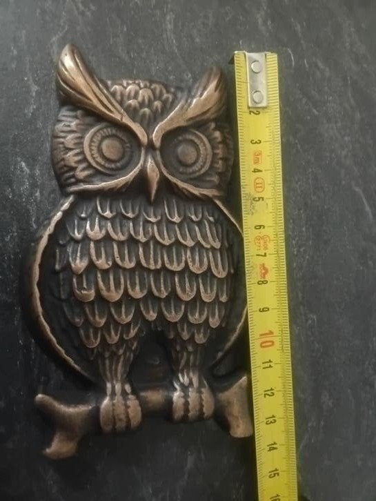 Uil mooie plaquette Bronzen uil/uul 8.5 x13,5 cm, Ophalen of Verzenden