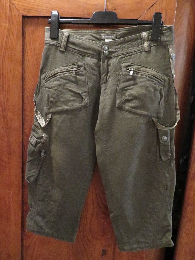 Dames 3/4 broek Diesel maat 29 groen Z.G.A.N., Maat 38/40 (M), Ophalen of Verzenden, Zo goed als nieuw, Diesel