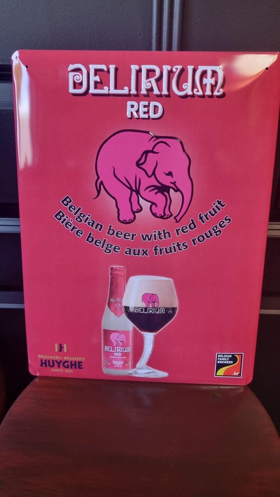 Delirium Red reclamebord - Zo goed als nieuw, Verzamelen, Ophalen, Nieuw, Reclamebord