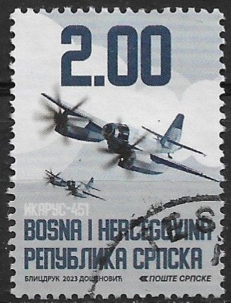 Bosnië&Herz. Servische post 2023 mi.939 luchtvaart VLIEGTUIG, Verzenden, Overige landen, Gestempeld