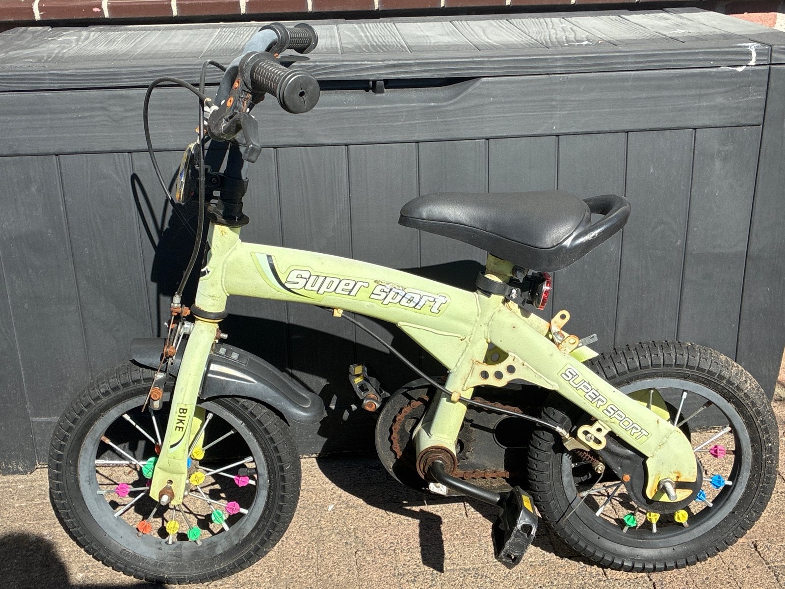 Super Sport Kinderfiets - Lichtgroen met zijwieltjes, Ophalen, Terugtraprem, Zijwieltjes, Gebruikt