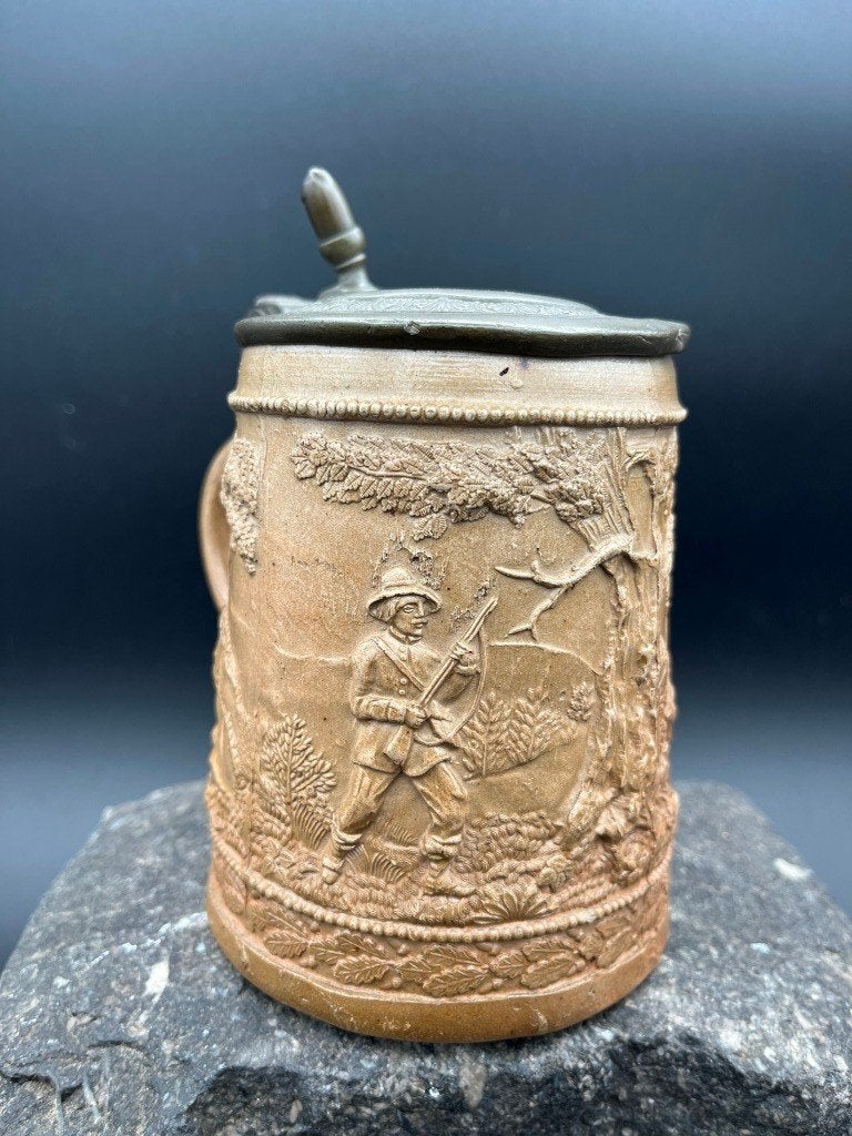 19e eeuwse steengoed Bierpul Bierkruik Modelkrug, Westerwald, Ophalen