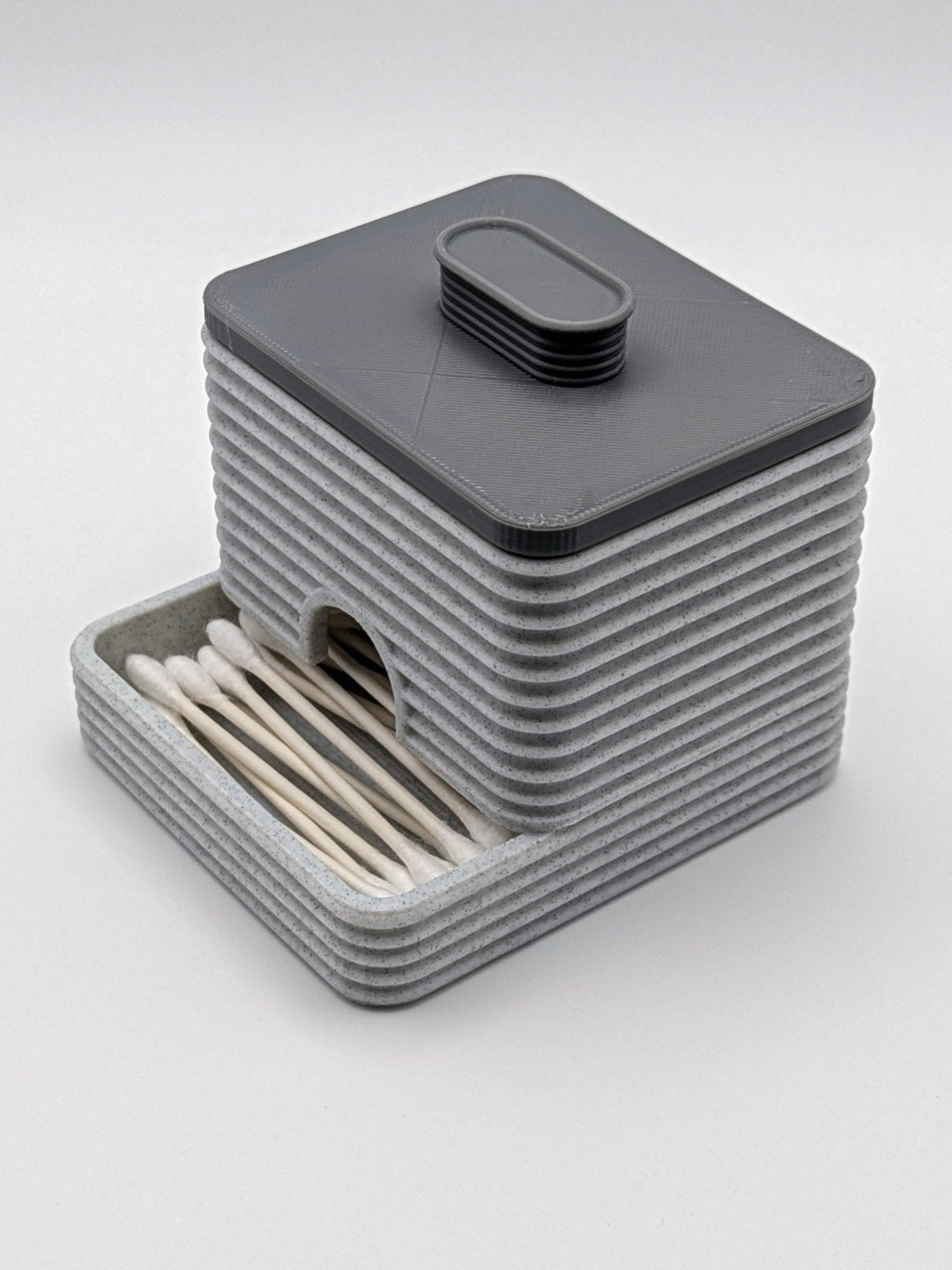 Stijlvolle Wattenstaafjes Dispenser - Grijs, Nieuw, Kunststof, Ophalen of Verzenden, Modern