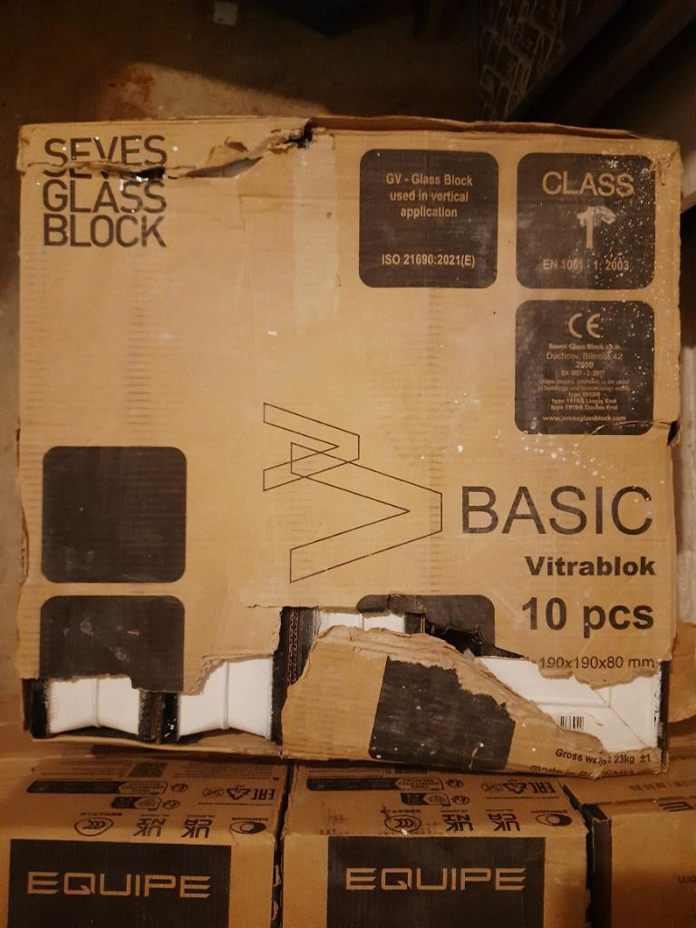Glass blocks, classic, clear, wave patterned, Doe-het-zelf en Verbouw, Metselstenen, Nieuw, Bakstenen, Ophalen