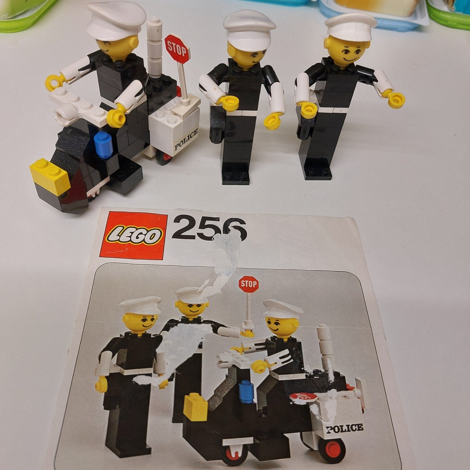 Vintage LEGO 256 Politie Motor met Agenten, Ophalen of Verzenden, Gebruikt