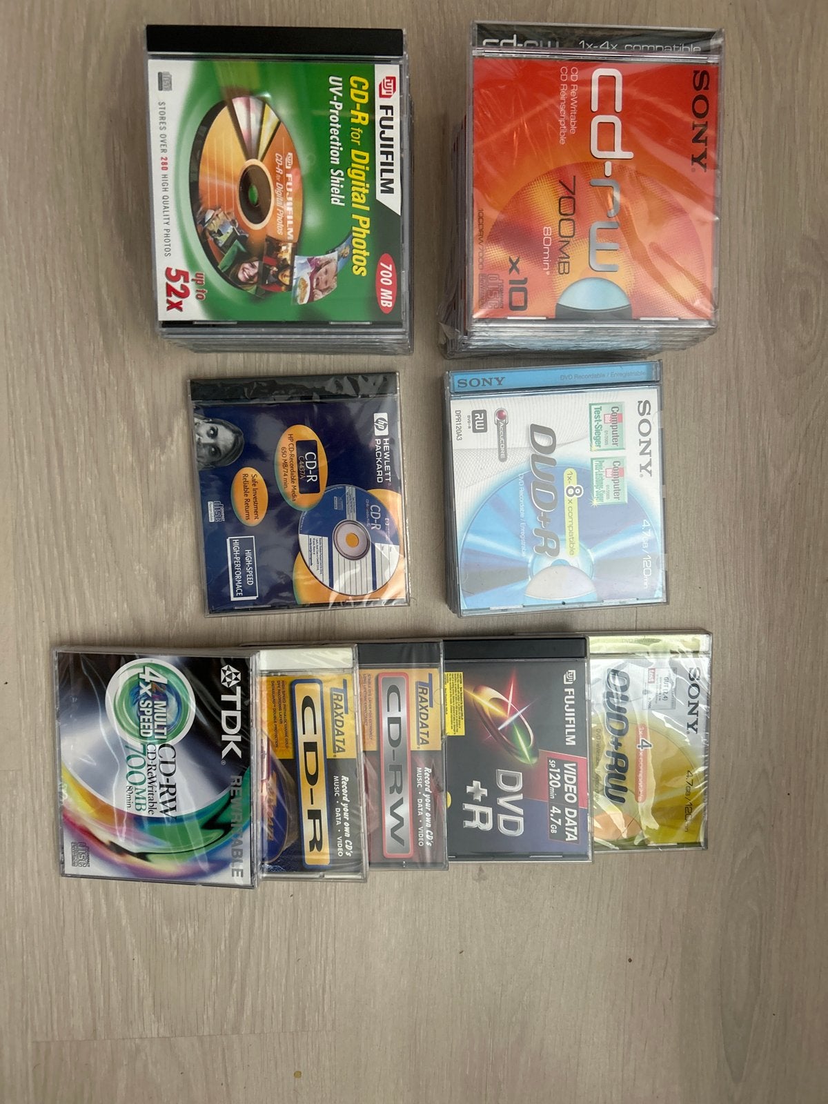 Grote partij CD-R, CD-RW en DVD-R schijven (nieuw), Ophalen of Verzenden, Nieuw, Cd, Op spindel