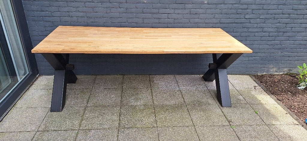 Industriële eettafel, Huis en Inrichting, Tafels | Eettafels, Ophalen, 200 cm of meer, 50 tot 100 cm, Zo goed als nieuw