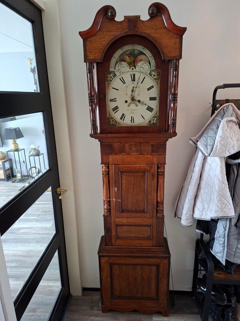 TE KOOP GROTE ANTIEKE ENGELSE STAANDE KLOK, Antiek en Kunst, Antiek | Klokken, Ophalen of Verzenden