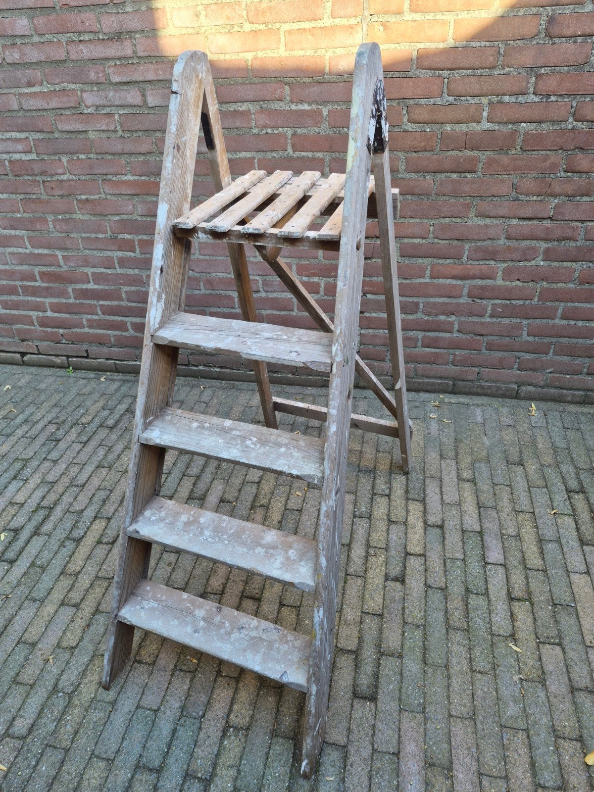 Oude houten schilderstrap, Ophalen, Gebruikt, Trap, Minder dan 2 meter
