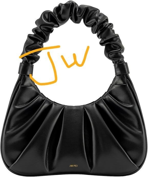 JW PEI - Gabbi - Gerimpelde handtas in zwart, Ophalen of Verzenden, Nieuw, Zwart, Handtas