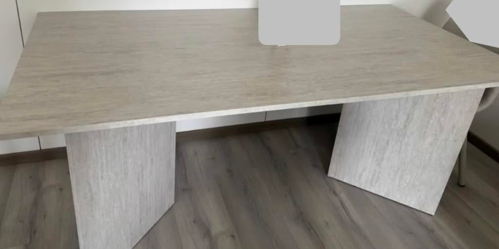 Eettafel 90x180 travertijnlook, Huis en Inrichting, Bureaus, Ophalen, Zo goed als nieuw
