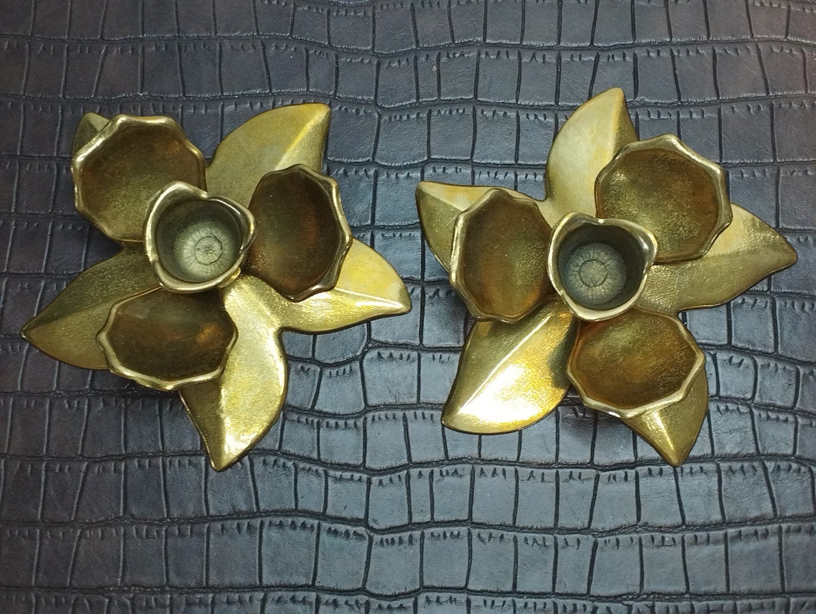 vintage messing kandelaars, Antiek en Kunst, Antiek | Koper en Brons, Ophalen of Verzenden