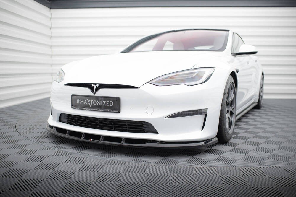 Voorlip sideskirt diffuser spoiler - Tesla Model S Plaid 21+, Ophalen of Verzenden