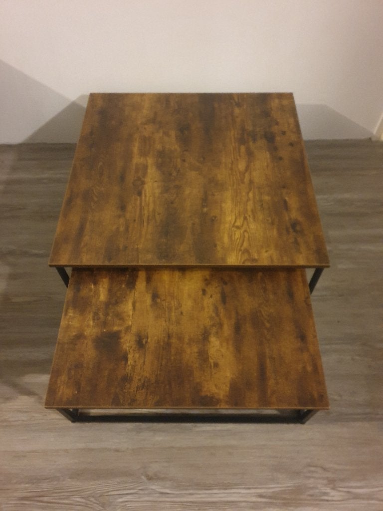 Stijlvolle salontafels van hout en metaal, Huis en Inrichting, Tafels | Salontafels, 50 tot 100 cm, Vierkant, 50 tot 100 cm, Zo goed als nieuw