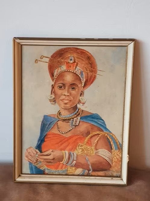 Afrikaanse vrouw Alexander Mathôt Belgie Frankrijk 19e eeuw., Antiek en Kunst, Ophalen