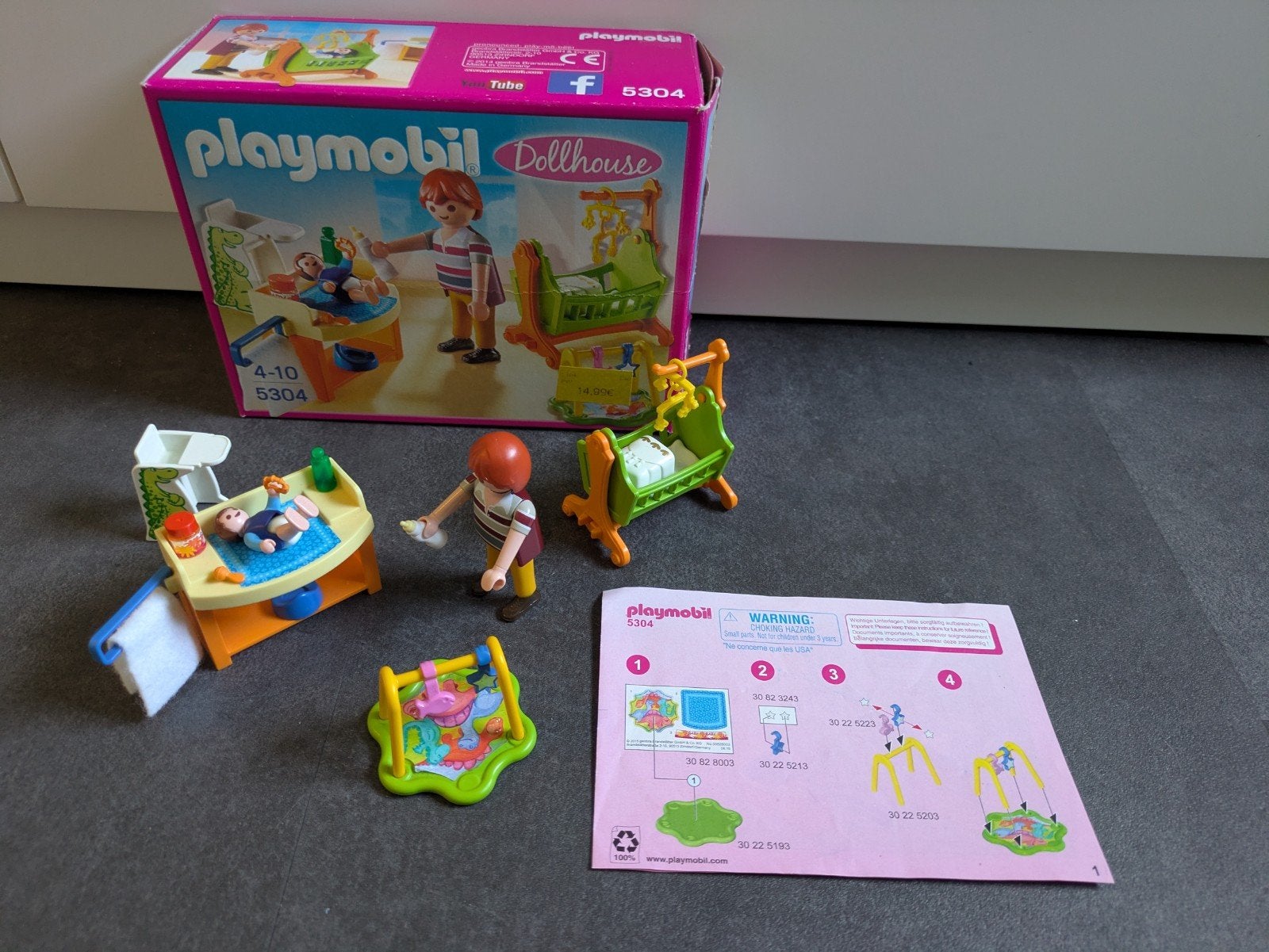 Playmobil 5304 Dollhouse babykamer Set compleet!+doos+boekje, Complete set, Ophalen of Verzenden, Zo goed als nieuw, City life