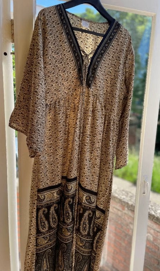 mooie maxi jurk / kaftan cover up sari's mt M/L zijde/satijn, Maat 38/40 (M), Onder de knie, Meerkleurig, Verzenden