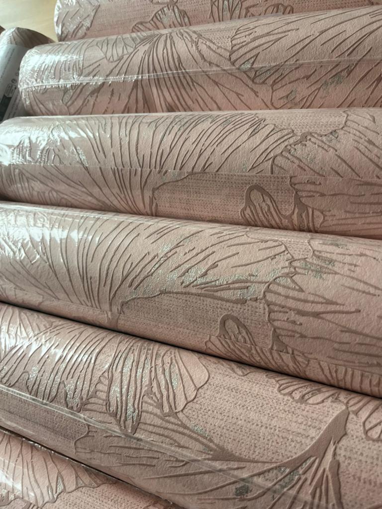 Vliesbehang Gigi powder pink 142742, Huis en Inrichting, Stoffering | Behang, Ophalen, 75 m² of meer, Roze, Bloemen